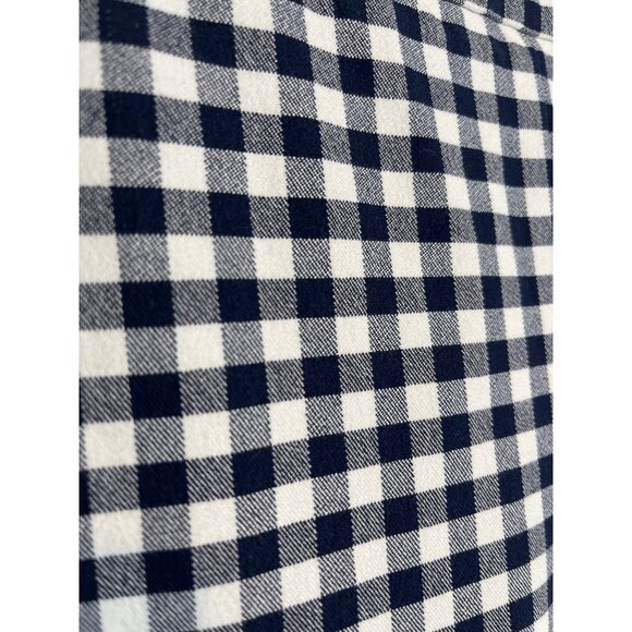 J Crew Women’s High Rise Straight Pants Size 4 Navy Blue White Plaid Gingham - Picture 6 of 12